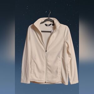 Land's End Full Zip Fleece Jacket , Ivory / Off - White , Medium